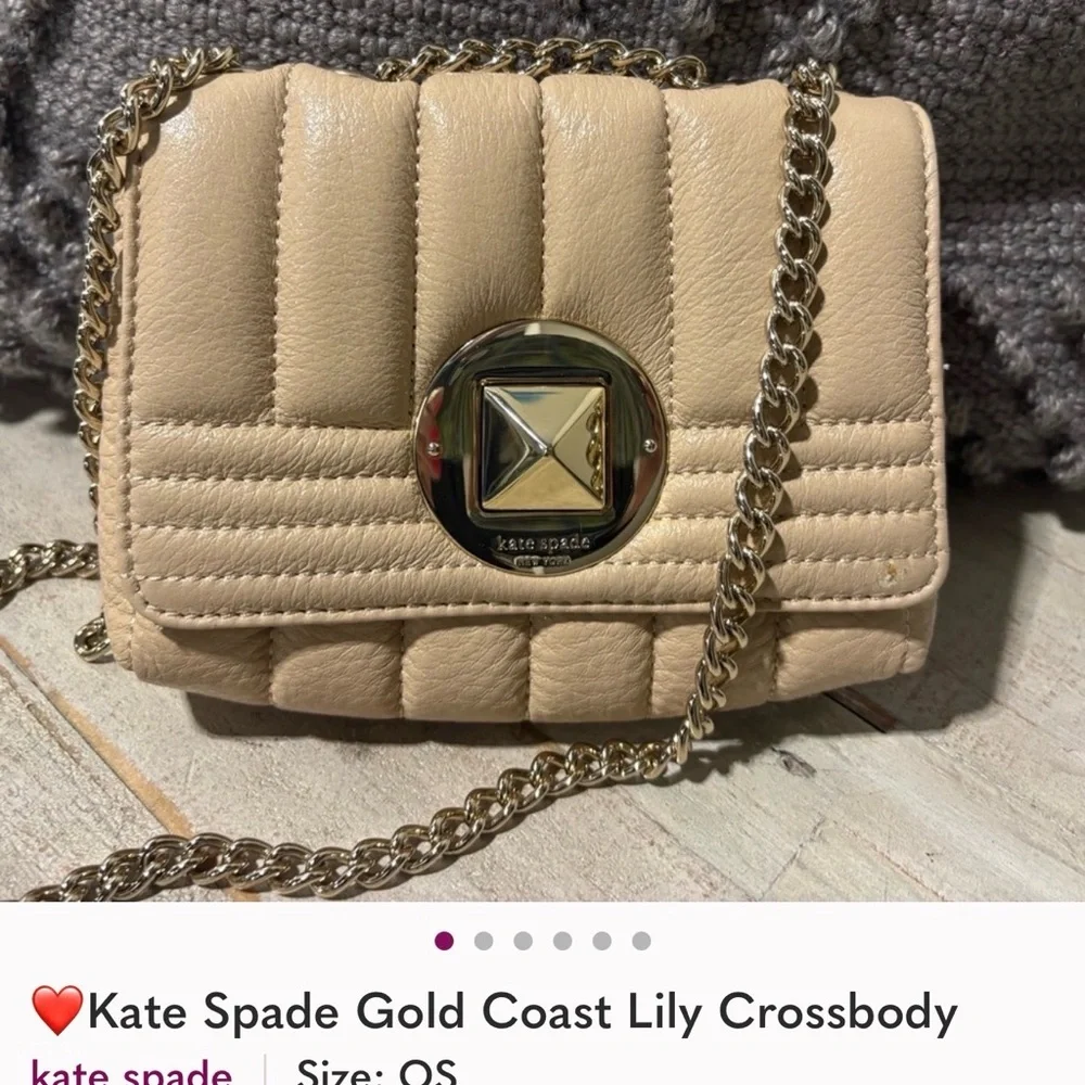 Kate Spade Elegant White Off Leather Chain Bag